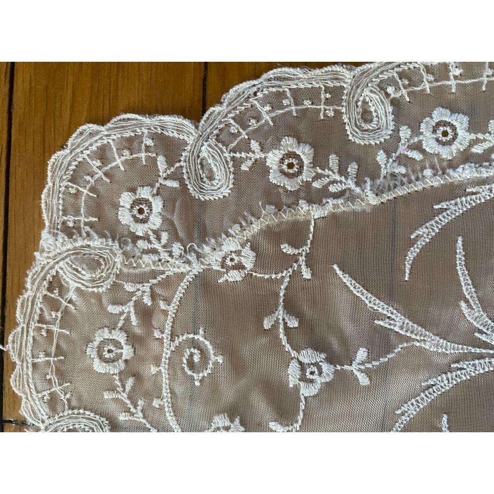 2pc Embroidered Lace Ecru Table Runner 54" & 29"